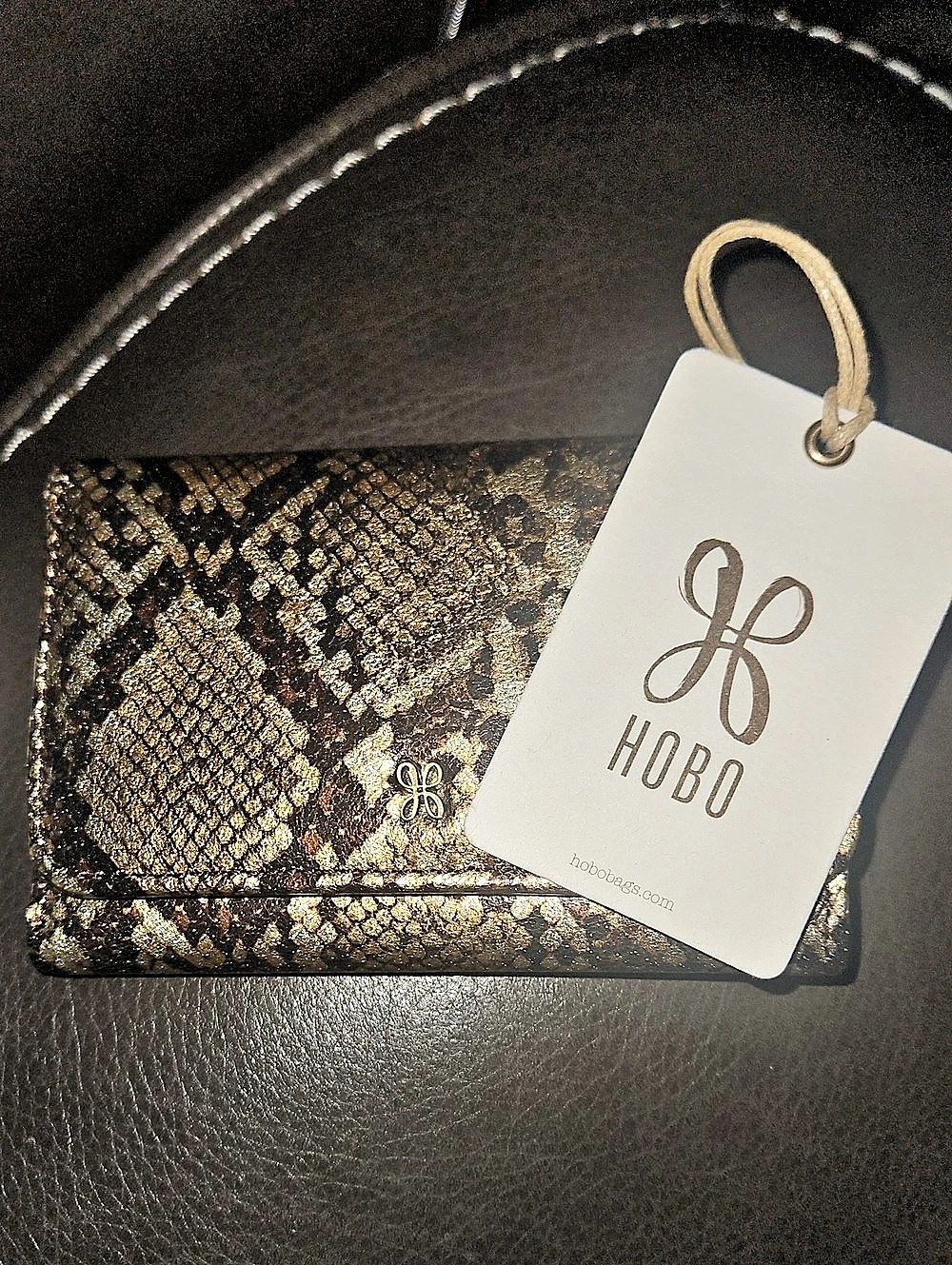 Hobo Jill Trifold Wallet Black & Brown